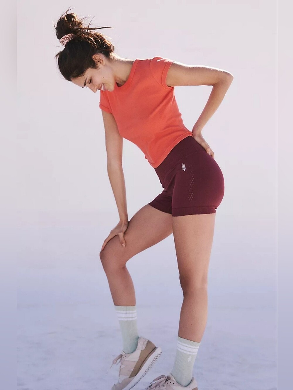 NWOT Free People FP Movement Good Karma Running Shorts Oxblood Res XS/S